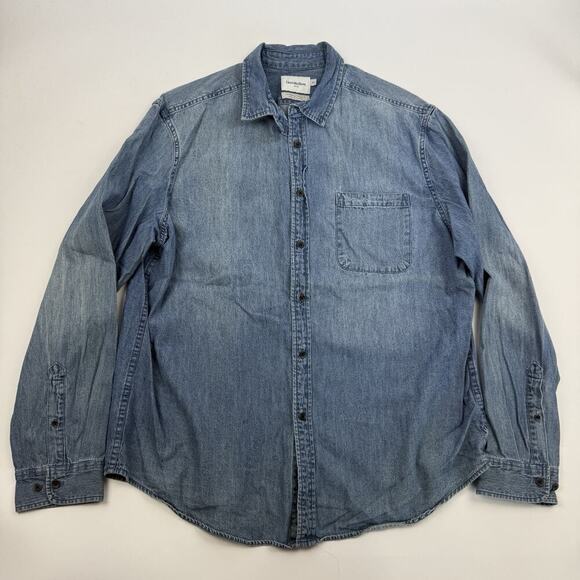 Goodfellow & Co Standard Fit Denim Long Sleeve Button Up Shirt Size XL Cotton - Picture 2 of 10